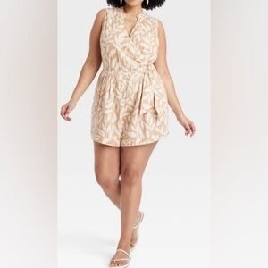 NWT A New Day Linen Blend Plus Size Romper/Jumpsuit